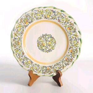 Meridiana Ceramiche 8" salad plate Made in Italy, multi scrolls Oranges Citrus